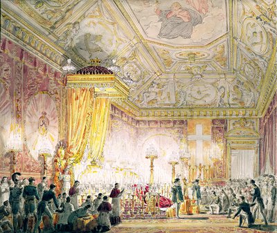 Kaple odpočinku Ludvíka XVIII (1755-1824) v Tuileries od Jean Baptiste Isabey